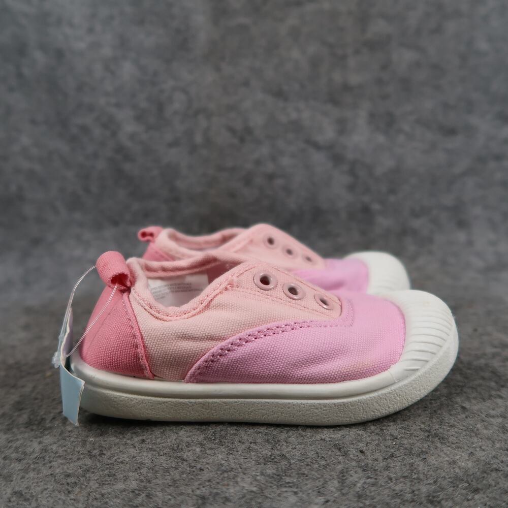 Cat & Jack Shoes Baby 5 Sneakers Casual Slip On Pink Canvas Trainer Flat Girls
